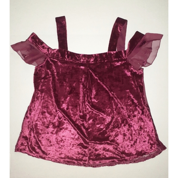 Francesca's Kira ColdShoulder Burnout Velvet Blous - Picture 8 of 16